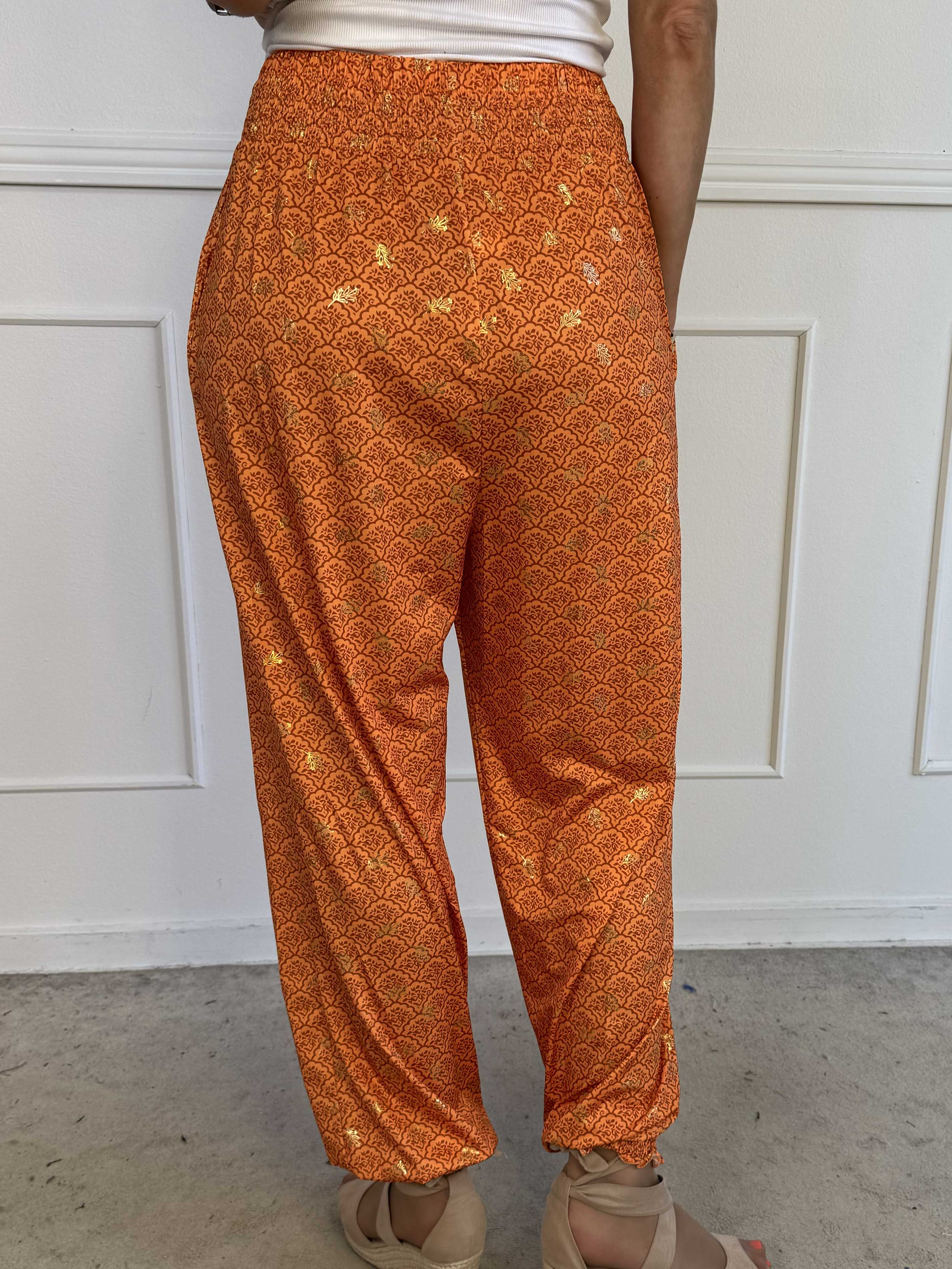 Pams Pattern Harem Pants - Elastiske bukser med smock i taljen